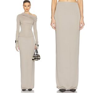 NEW HELSA Matte Jersey Slim Skirt in Oyster